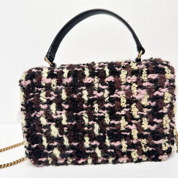 Tory Burch New Mini Kira Tweed Top Handle Chain Wallet Crossbody - Picture 6 of 16